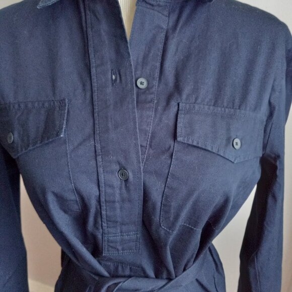 GAP NAVY BLUE SHIRT WAIST DRESS M NWT - Picture 4 of 7